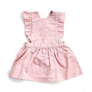 NWT Beba Bean Pinafore Linen Dress, 3-6 Months